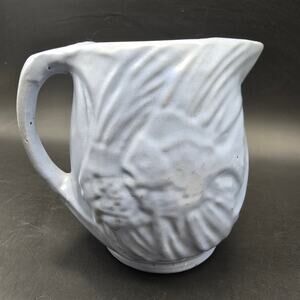 McCoy Powder Blue Angel Fish Ceramic Pitcher Vintage USA Pottery